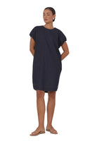 Cleo Lightweight Denim Short Dress Dark Denim Dresses Adorne S(8)