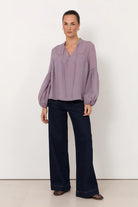 Rana Trim Detail Top Lilac Tops Adorne