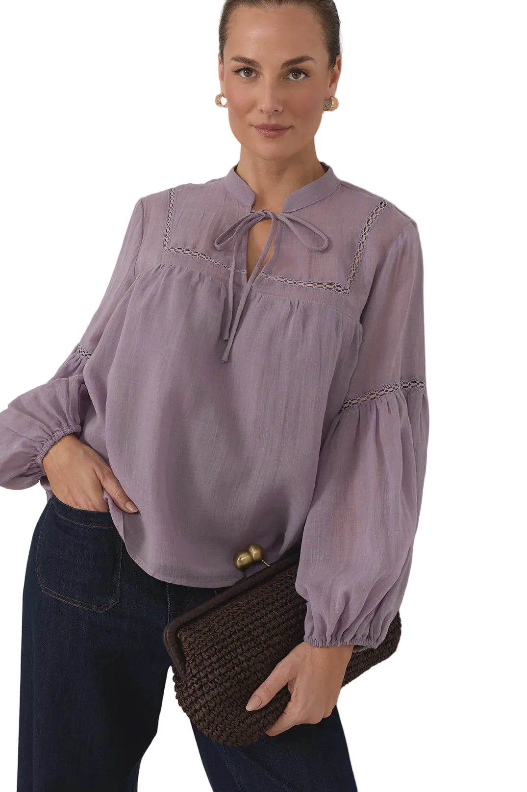 Rana Trim Detail Top Lilac Tops Adorne S(8)