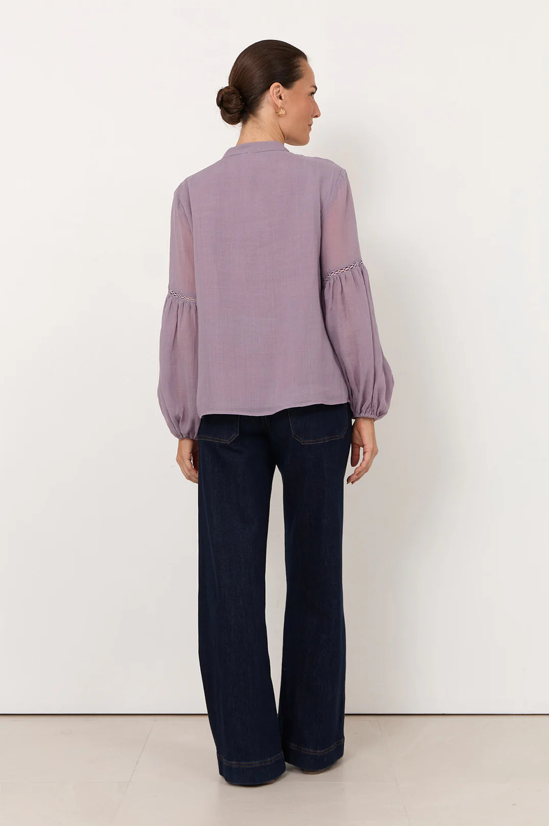 Rana Trim Detail Top Lilac Tops Adorne
