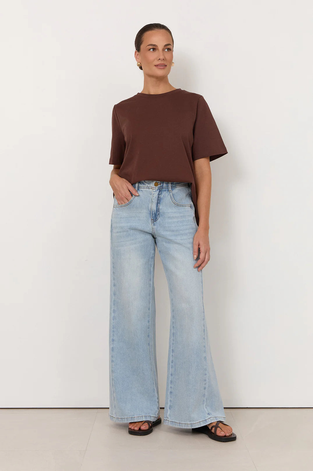 Kaylee Side Panel Detail Jeans Light Denim Bottoms Adorne