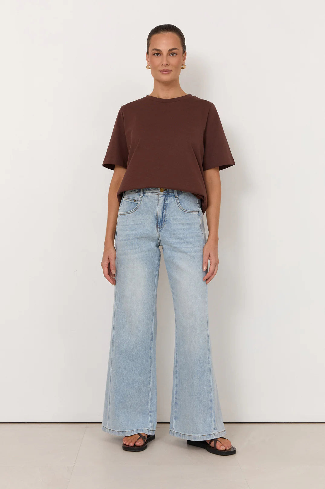 Kaylee Side Panel Detail Jeans Light Denim Bottoms Adorne