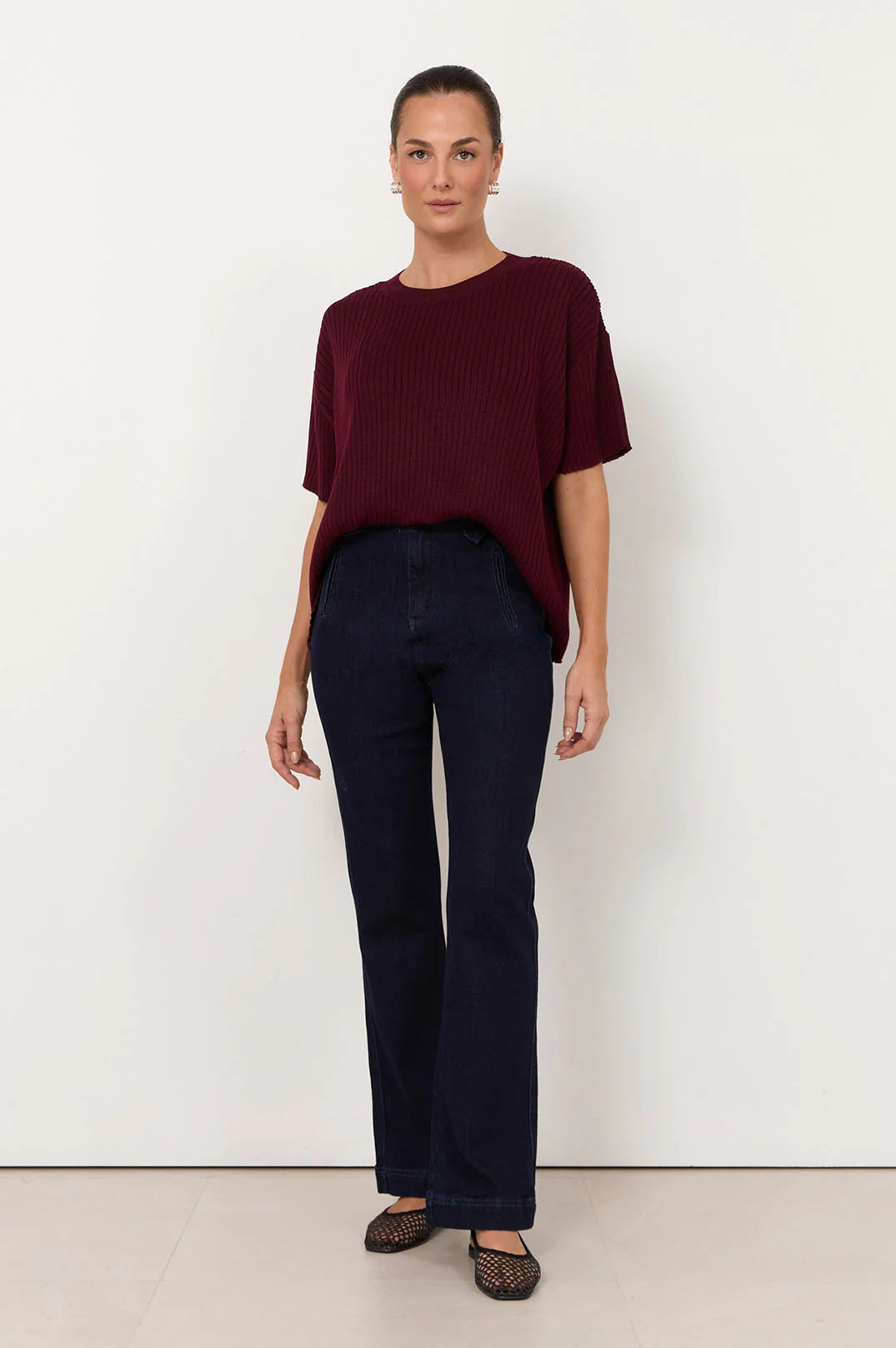 Miro Slim Bootleg Jean Dark Denim Bottoms Adorne