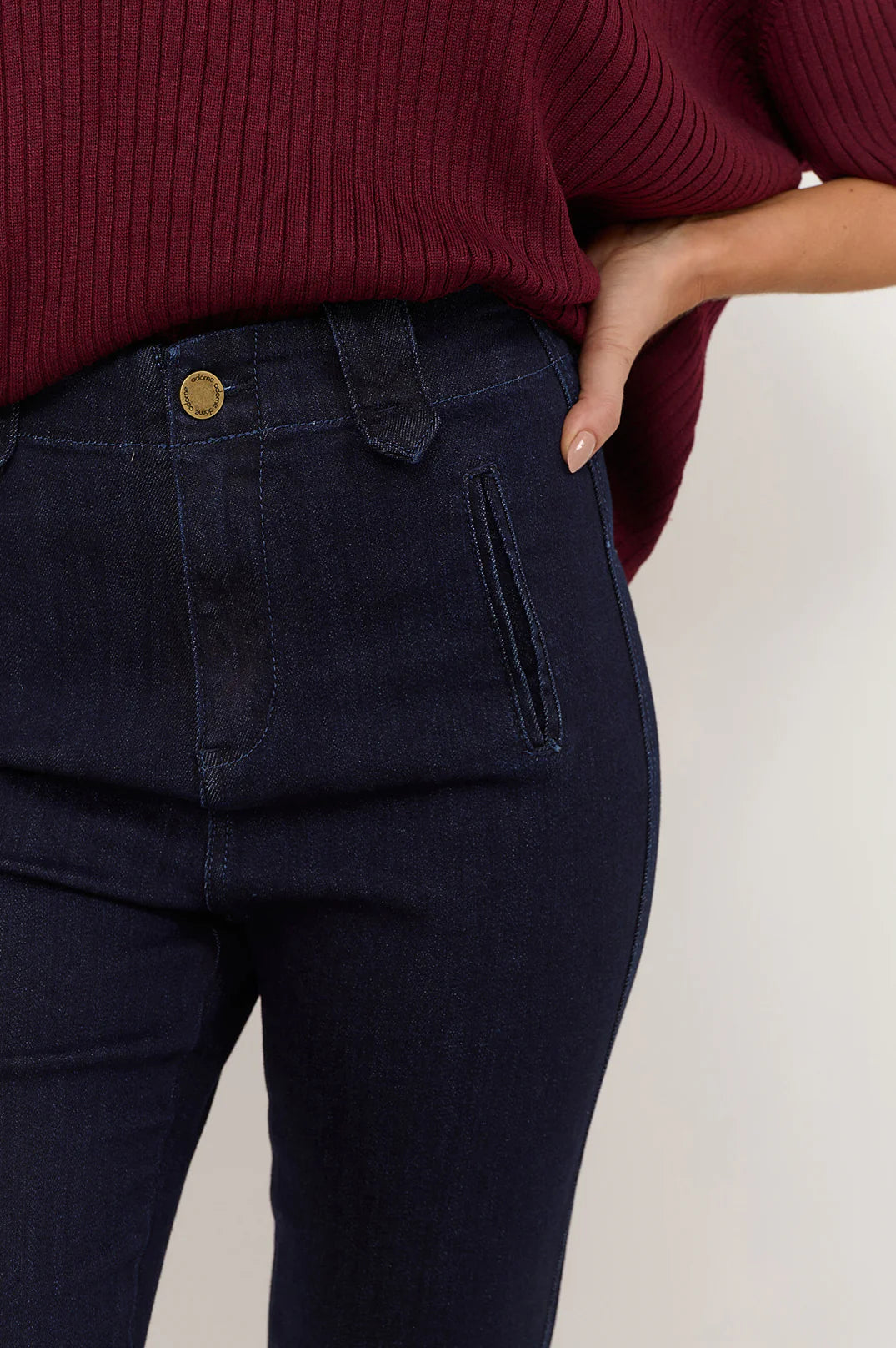 Miro Slim Bootleg Jean Dark Denim Bottoms Adorne