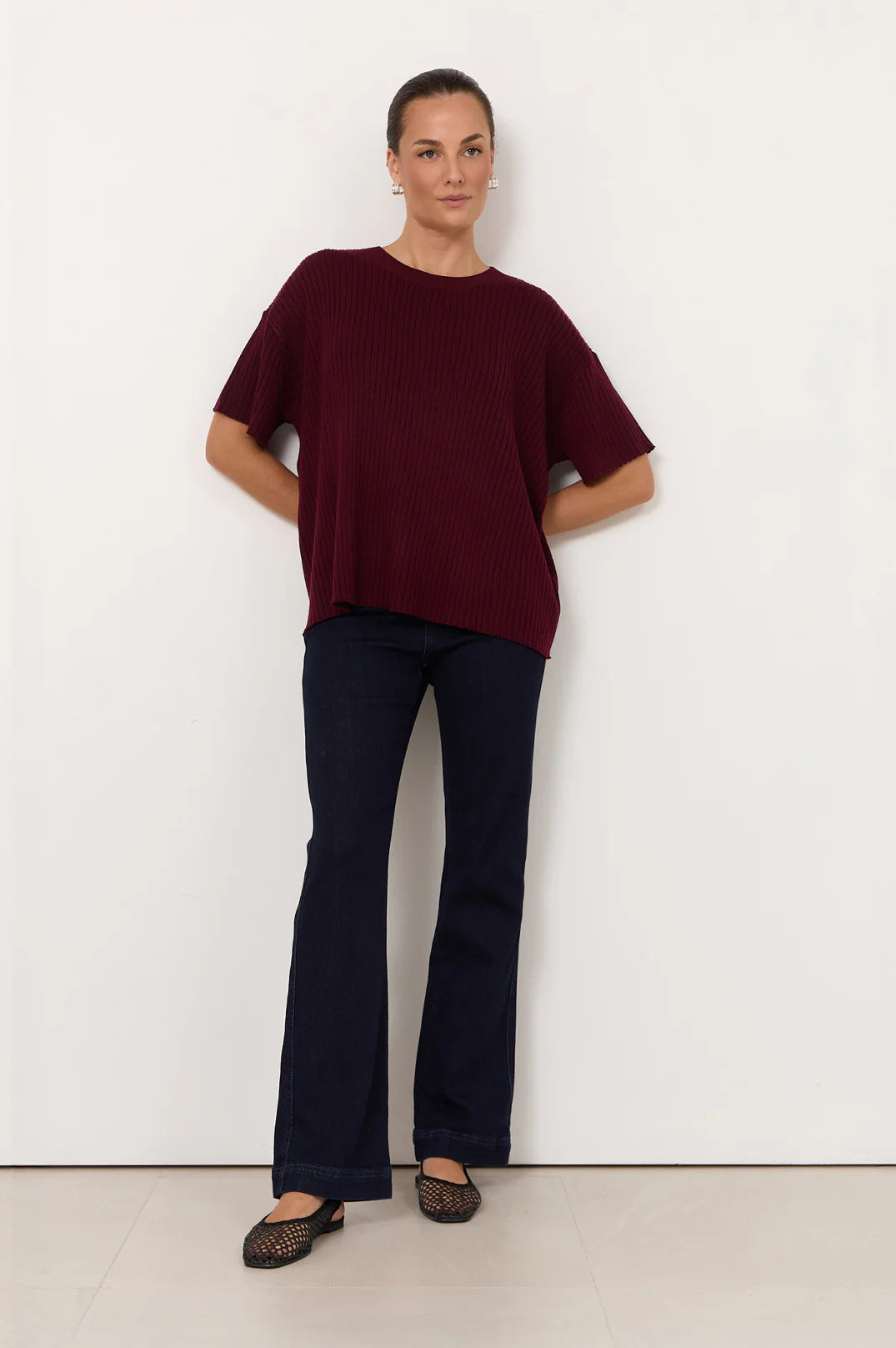 Miro Slim Bootleg Jean Dark Denim Bottoms Adorne