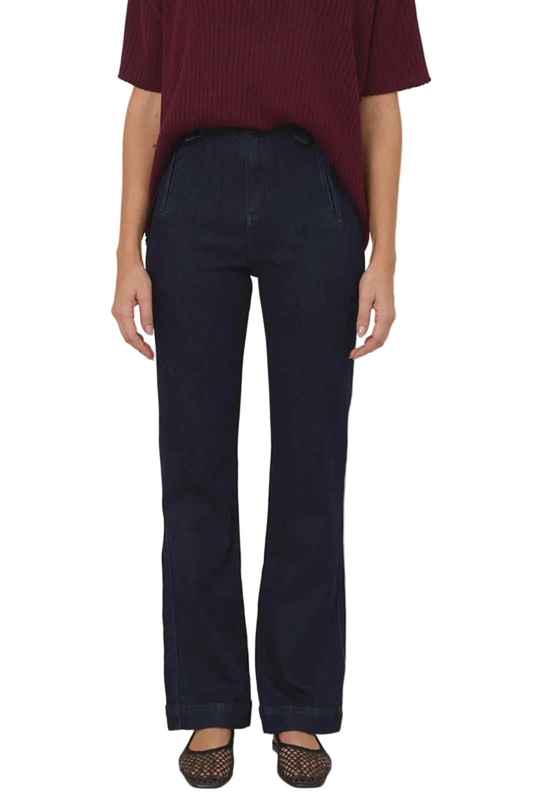 Miro Slim Bootleg Jean Dark Denim Bottoms Adorne S (8)