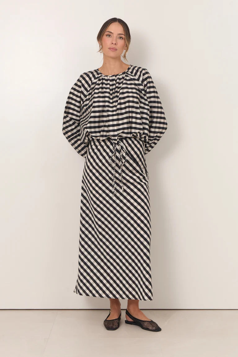 Mae Gingham Maxi Skirt Print Skirts Adorne