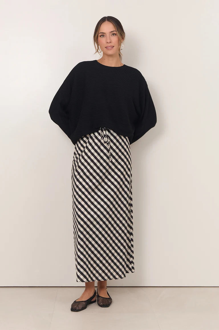 Mae Gingham Maxi Skirt Print Skirts Adorne