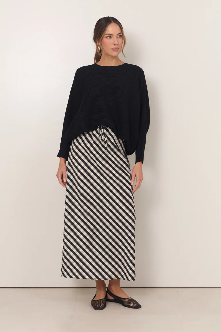 Mae Gingham Maxi Skirt Print Skirts Adorne