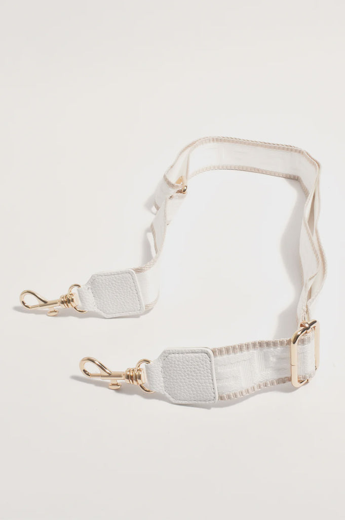 Geo Webbing Bag Strap White Bags and Purses Adorne   