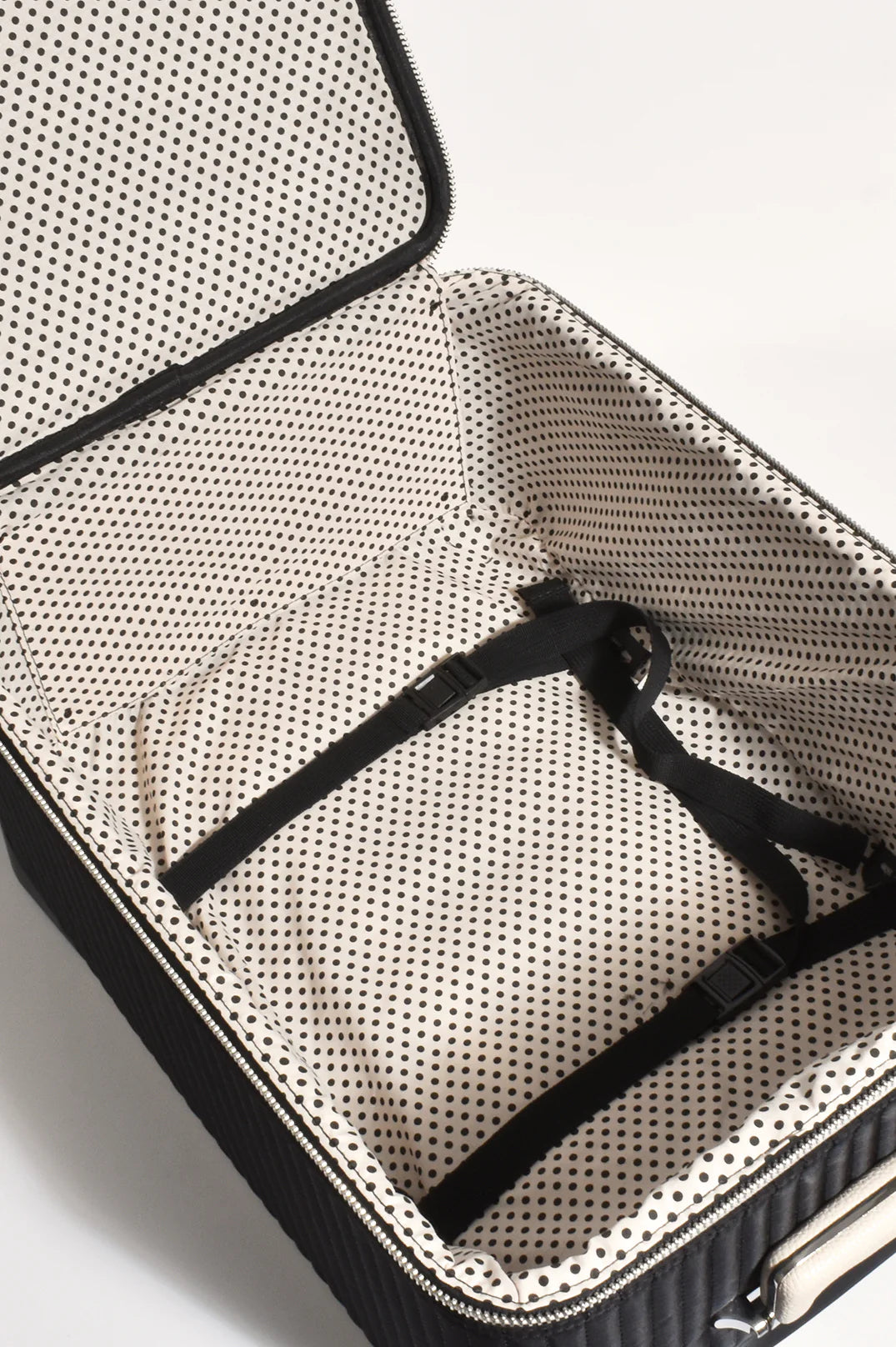 Hannah Quilted Wheeled Suitcase Black/Nude Bags and Purses Adorne