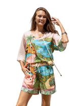 Amalfi Coast Shorts elastic waist and drawstring Bottoms Joops and Gypsy S(8)