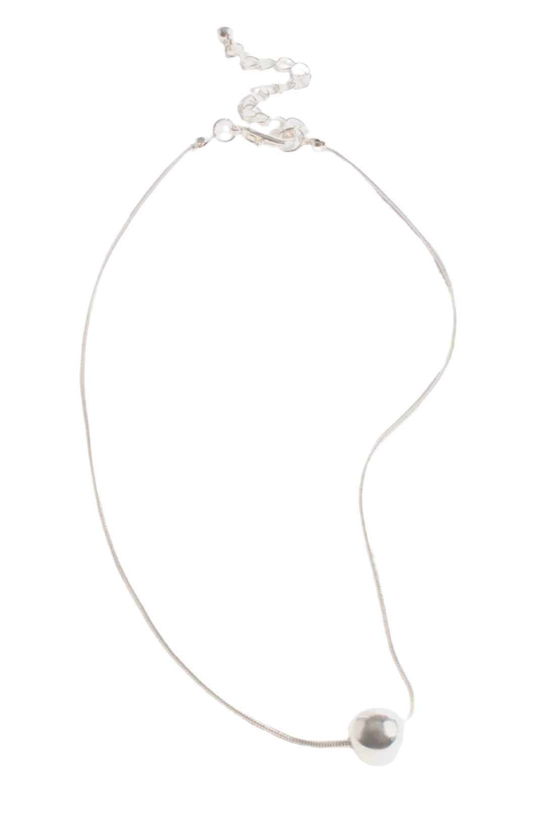 Metal Ball Snake Chain Necklace Silver Necklaces Adorne