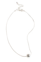 Metal Ball Snake Chain Necklace Silver - Global Free Style