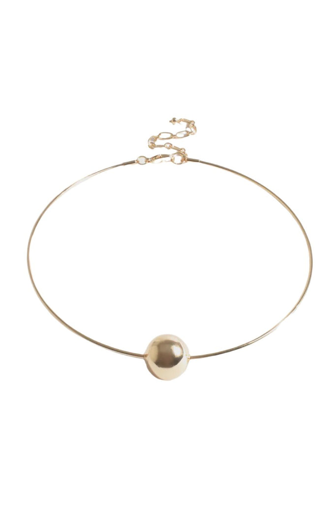 Ball Centre Fine Collar Necklace Gold Necklaces Adorne   