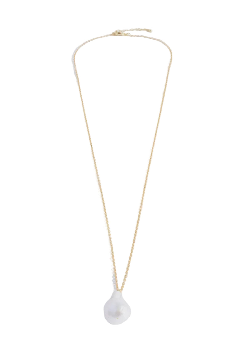 Fine Long Chain Baroque Necklace Cream Gold Necklaces Adorne