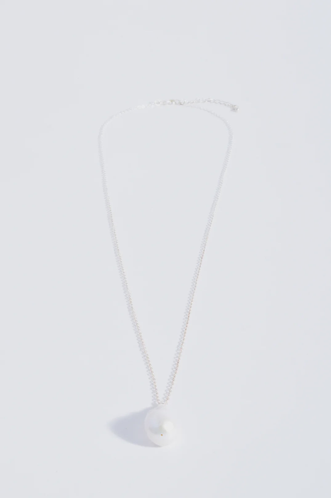 Fine Long Chain Baroque Necklace Cream Silver Necklaces Adorne