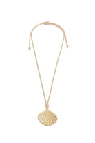 Shell Drop Adjustable Cord Necklace Camel/Gold Necklaces Adorne