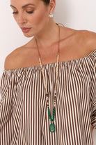 Pendant Drop Mix Materials Tie Back Necklace - Global Free Style