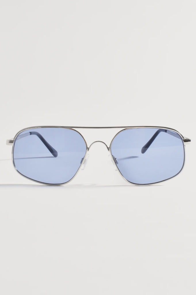 Barnes Sunglasses Silver/Blue Sunglasses & Glasses Adorne