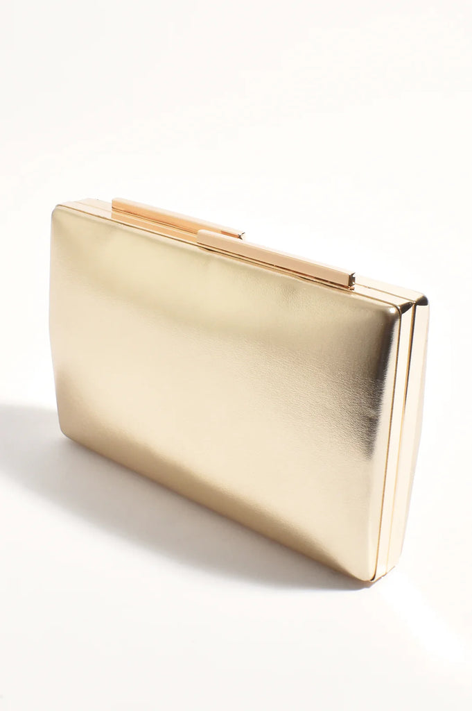 Metallic Structured Clutch Gold Bags and Purses Adorne   