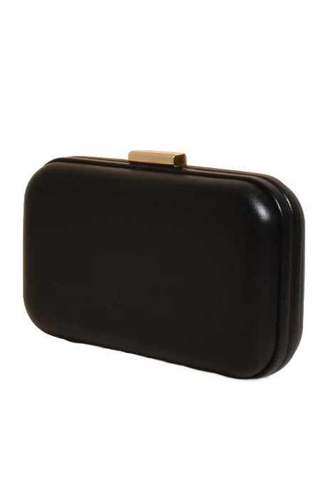 Emmaline Structured Event Clutch Black Bags and Purses Adorne