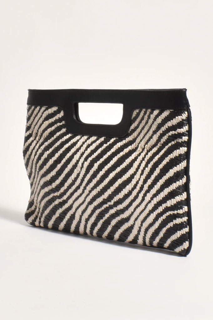 Mimi Woven Handle Clutch Cream/Natural - Global Free Style