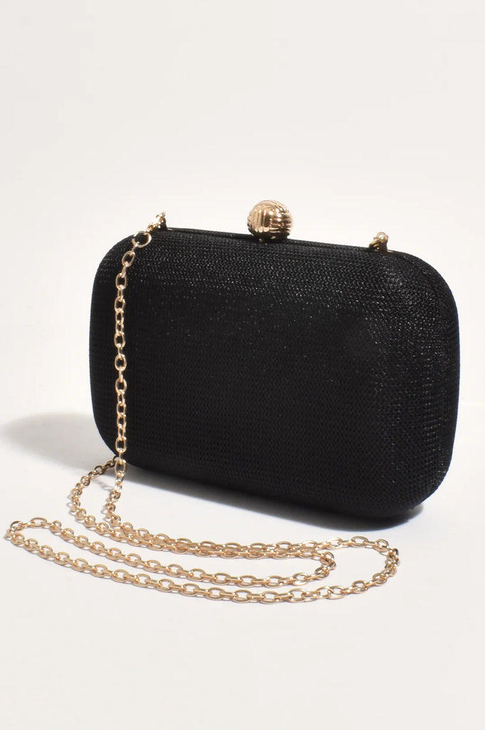 Ella Woven Structured Clutch Black - Global Free Style