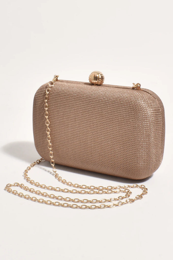 Ella Woven Structured Clutch Chocolate - Global Free Style