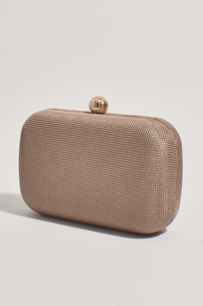 Ella Woven Structured Clutch Chocolate - Global Free Style