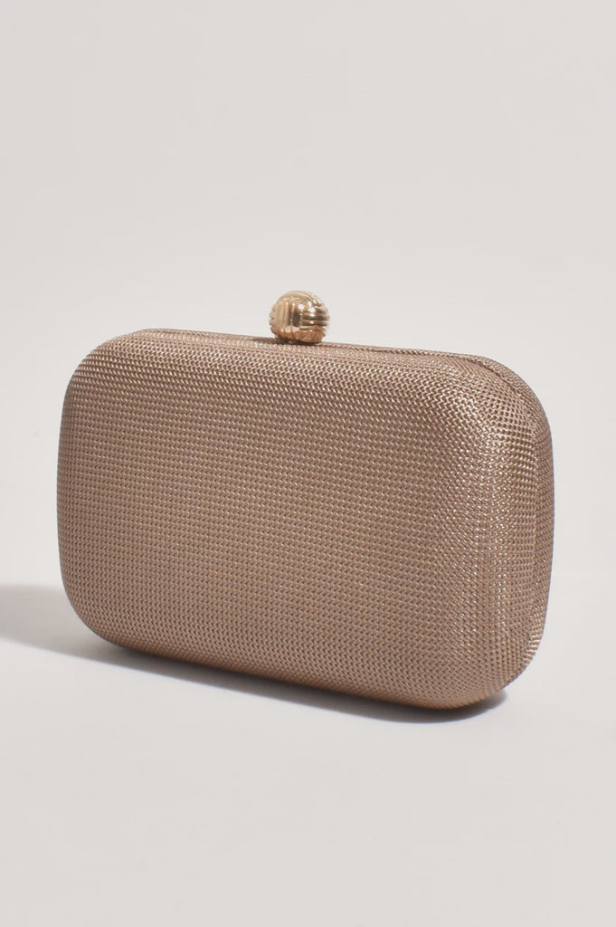 Ella Woven Structured Clutch Chocolate Bags and Purses Adorne   