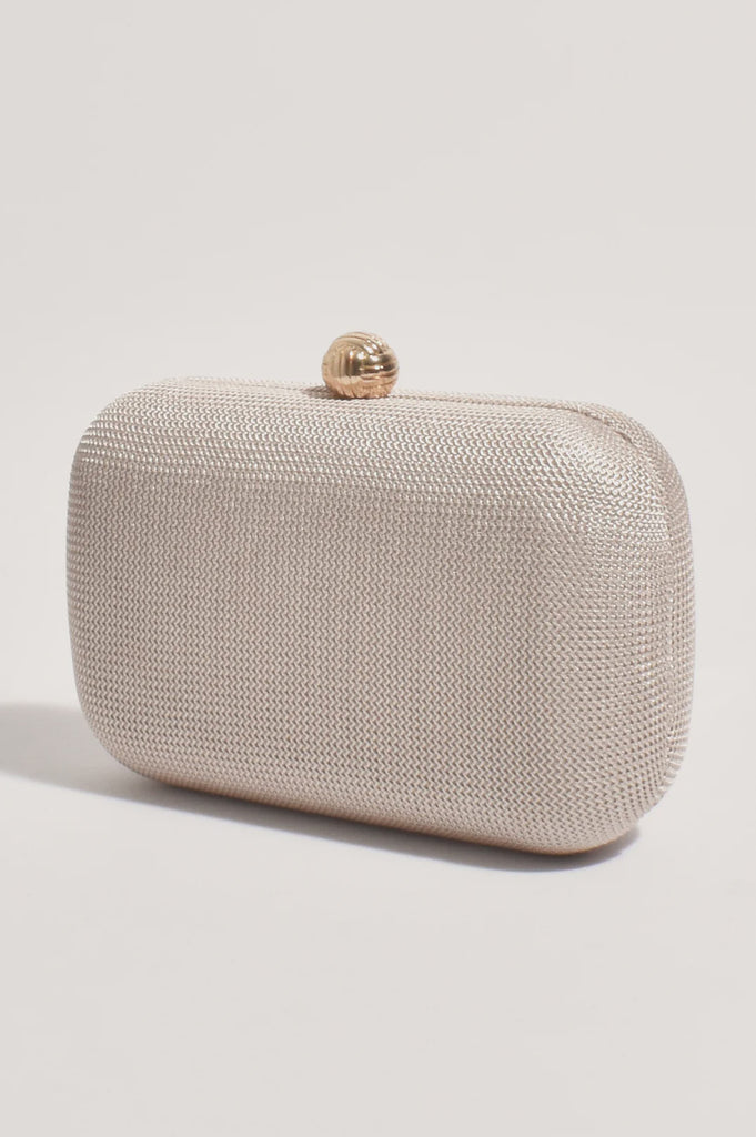 Ella Woven Structured Clutch Cream - Global Free Style