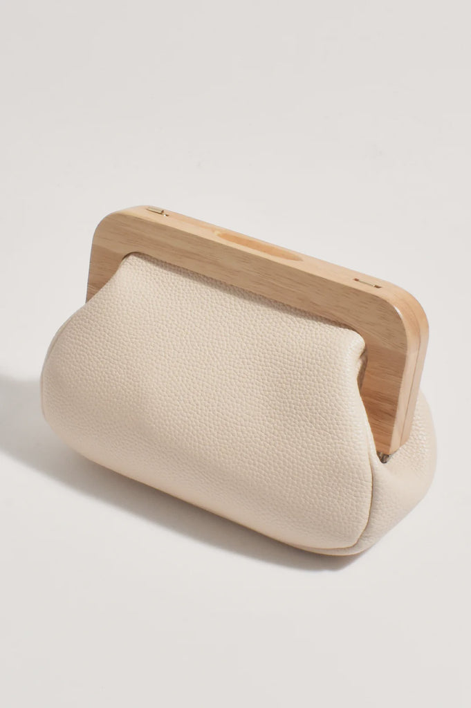 Kimmi Timber Frame Clutch Nude Bags and Purses Adorne   