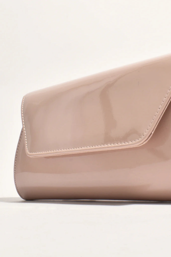 Suzie Gloss Fold Over Clutch Nude Bags and Purses Adorne   