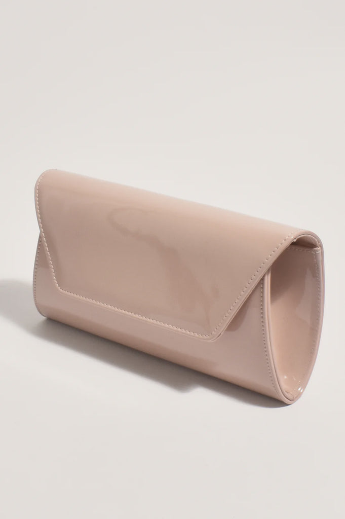 Suzie Gloss Fold Over Clutch Nude Bags and Purses Adorne   