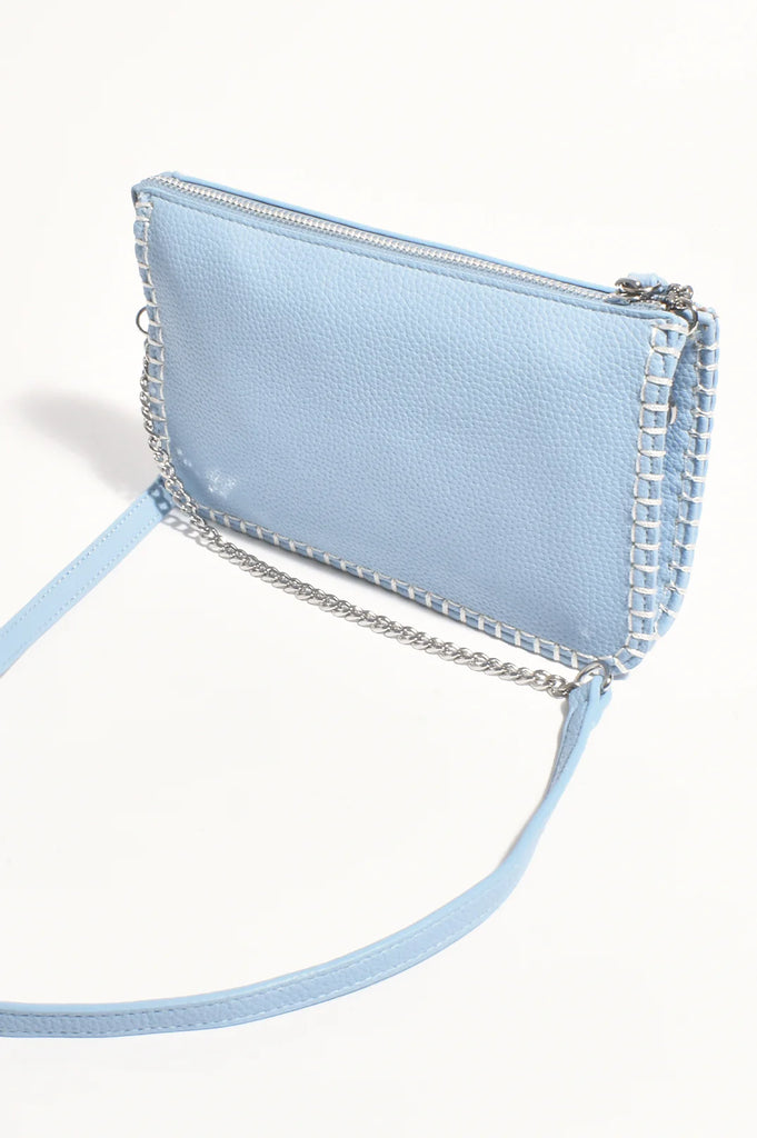 Bobbi Blanket Stitch Clutch Blue Bags and Purses Adorne   