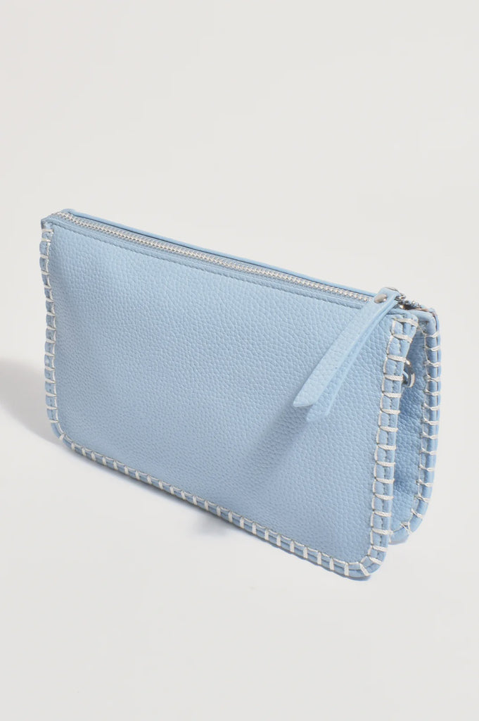 Bobbi Blanket Stitch Clutch Blue Bags and Purses Adorne   