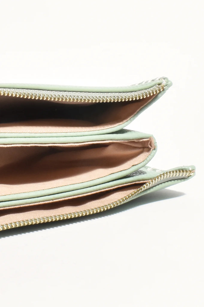 Bobbi Blanket Stitch Clutch Green Bags and Purses Adorne   