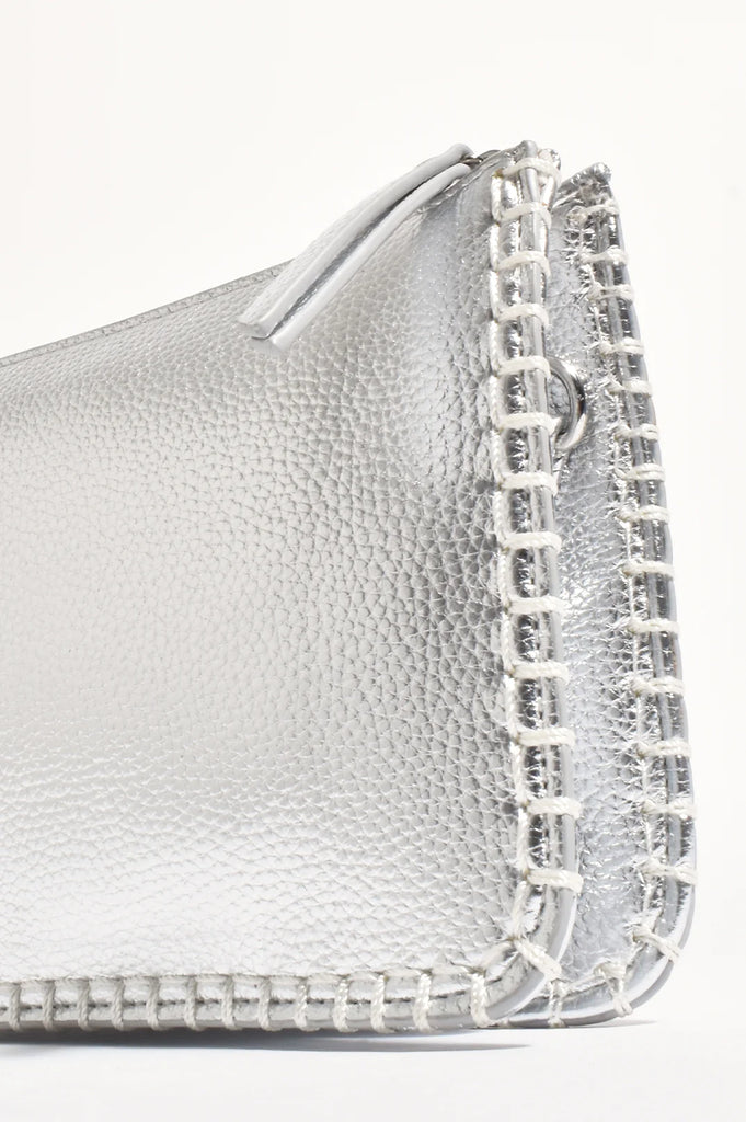 Bobbi Blanket Stitch Clutch Silver Bags and Purses Adorne   