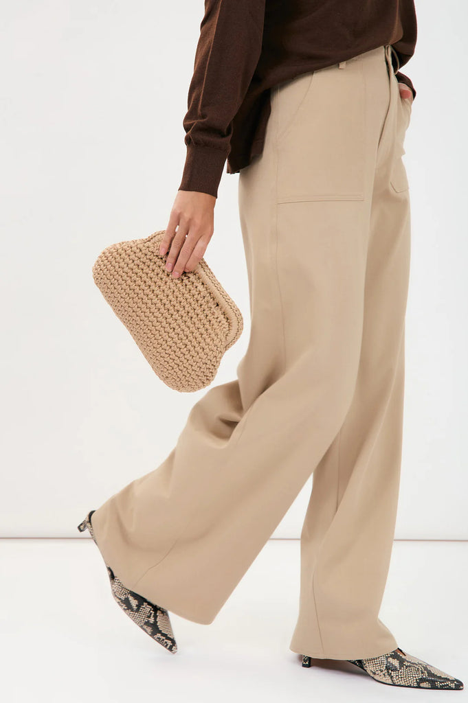 Regan Macrame Weave Clutch Black Bags and Purses Adorne
