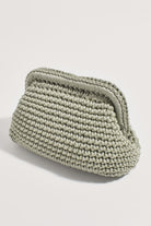 Regan Macrame Weave Clutch Khaki Bags and Purses Adorne