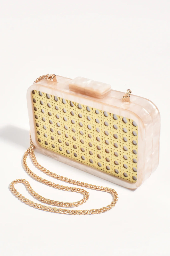 Aggie Weave & Resin Structured Clutch Natural Bags and Purses Adorne