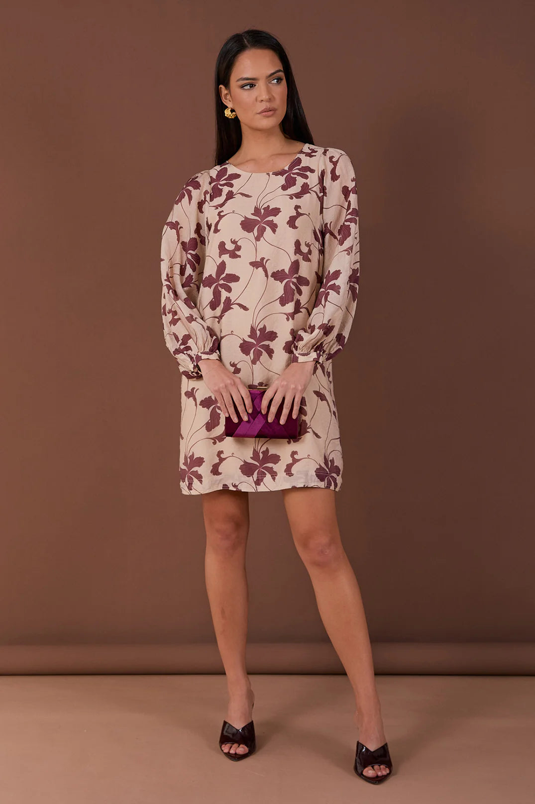 Marjorie Plait Velvet Structured Clutch Berry - Global Free Style