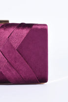 Marjorie Plait Velvet Structured Clutch Berry - Global Free Style