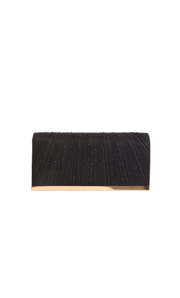 Linnie Pleat Foldover Clutch Black Bags and Purses Adorne