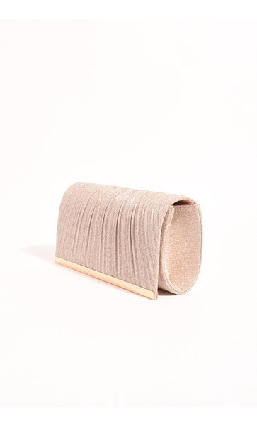Linnie Pleat Foldover Clutch Champagne - Global Free Style