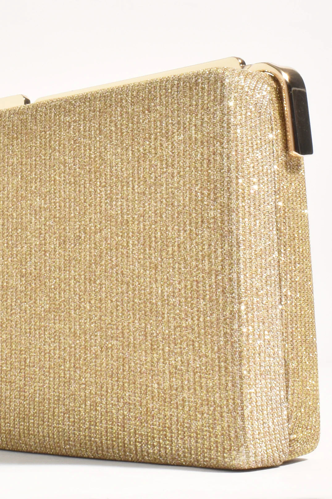 Charlene Rectangle Structured Clutch Gold Bags and Purses Adorne