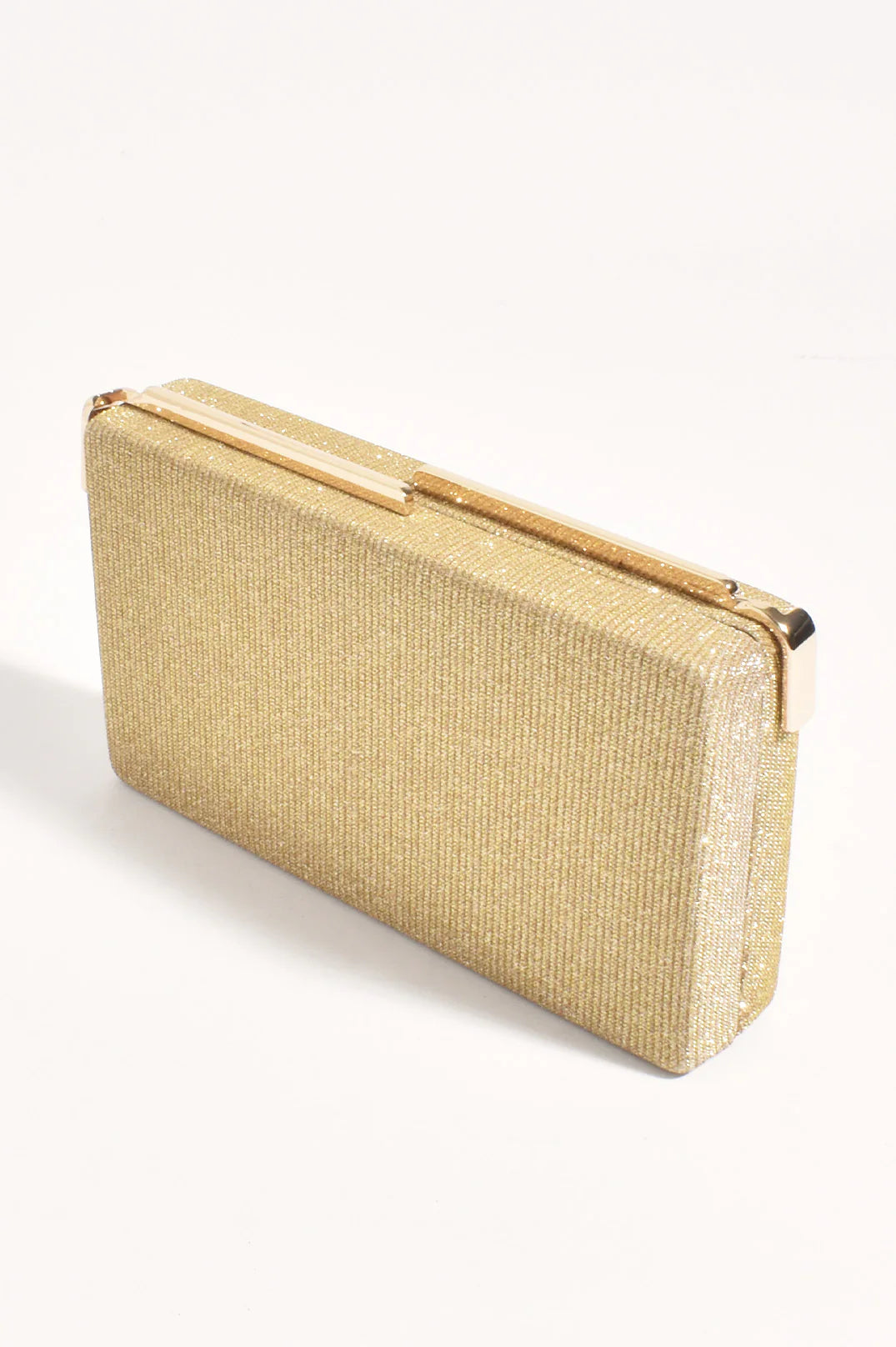 Charlene Rectangle Structured Clutch Gold - Global Free Style