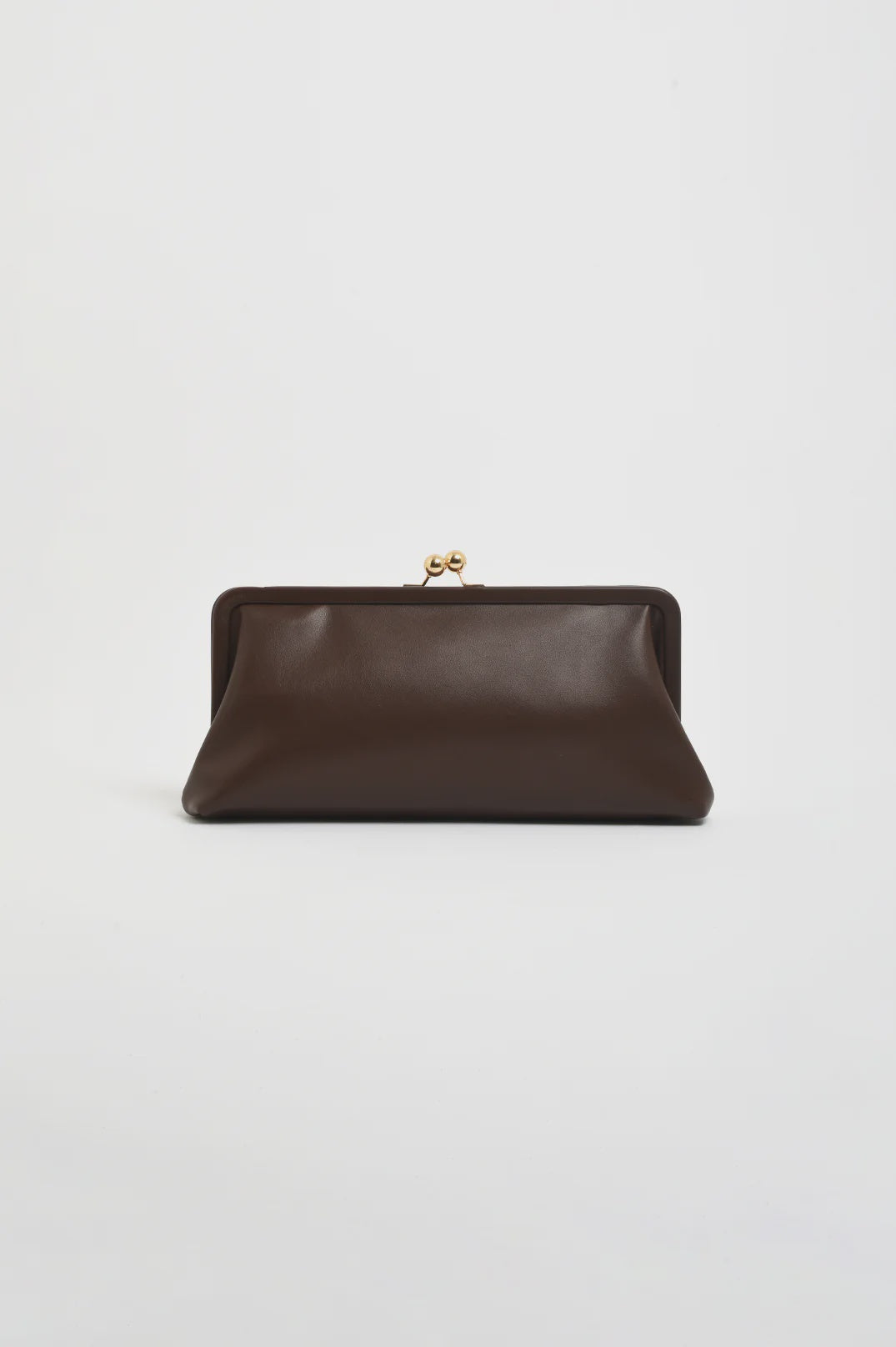 Clip Top Soft Rectangle Clutch Chocolate Bags and Purses Adorne