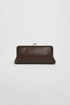 Clip Top Soft Rectangle Clutch Chocolate Bags and Purses Adorne